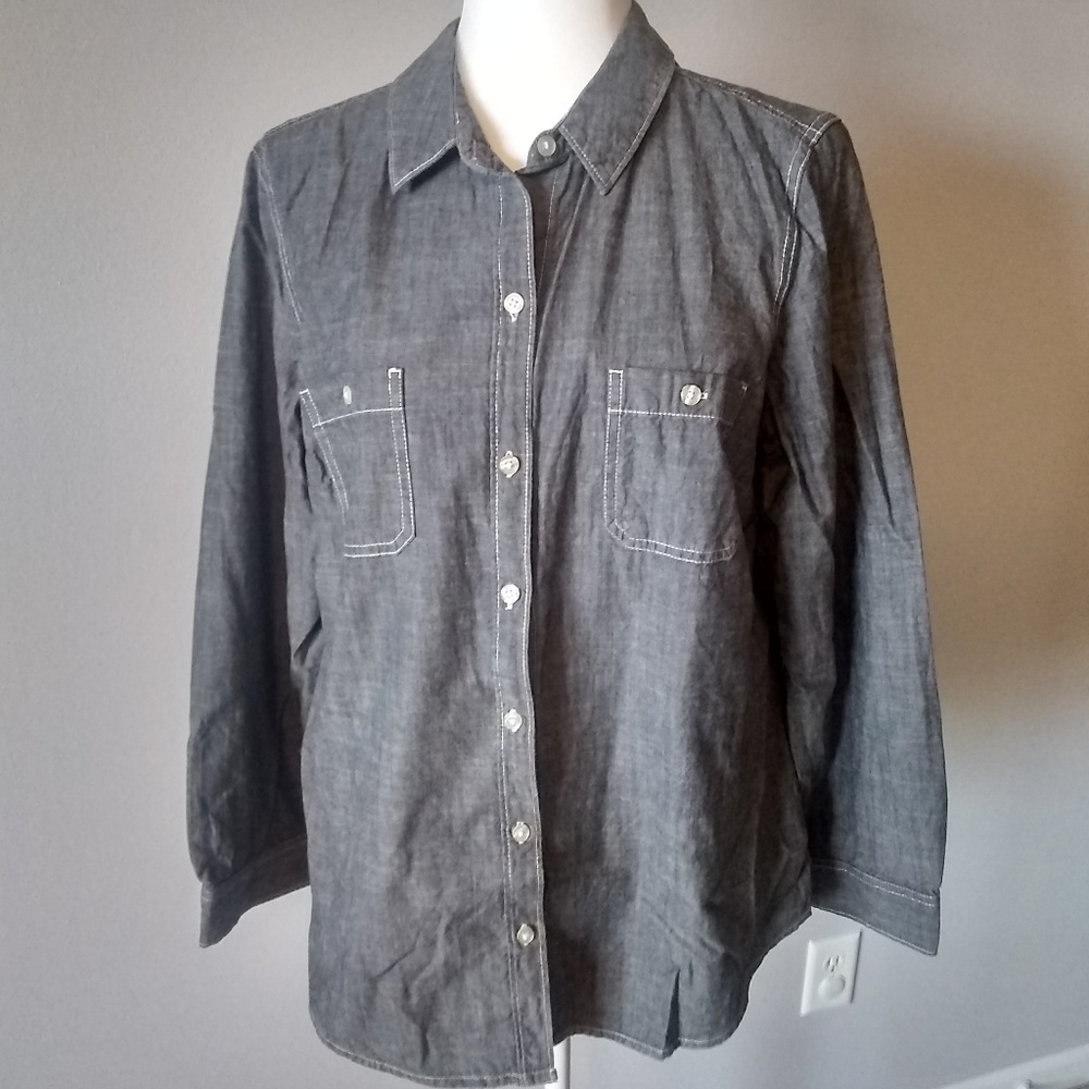 Old Navy, black "denim" wash, button down shirt
